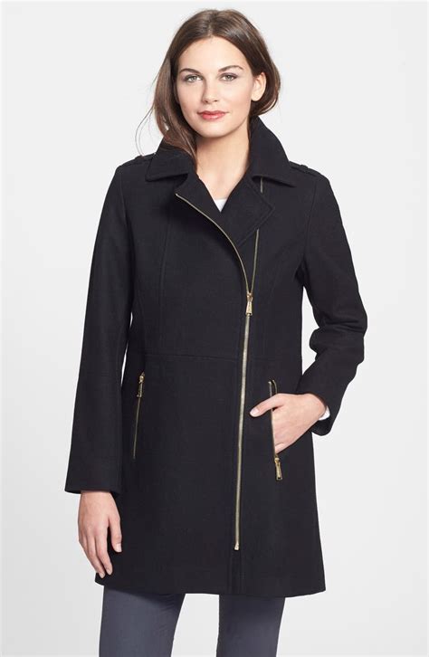 michael michael kors asymmetrical wool blend coat